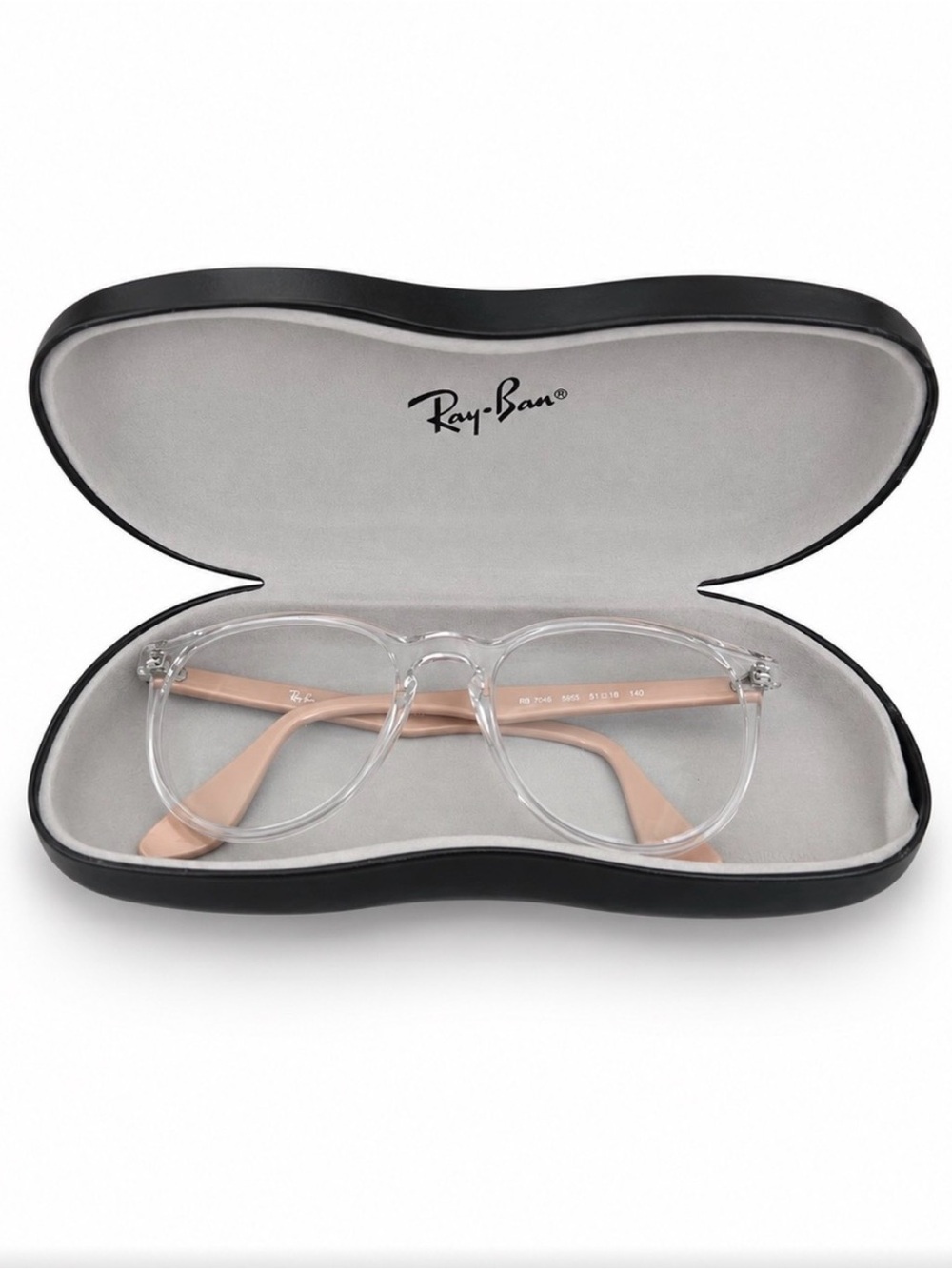 EUC Ray-Ban Clear Frame Glasses with Pale Pink Temples